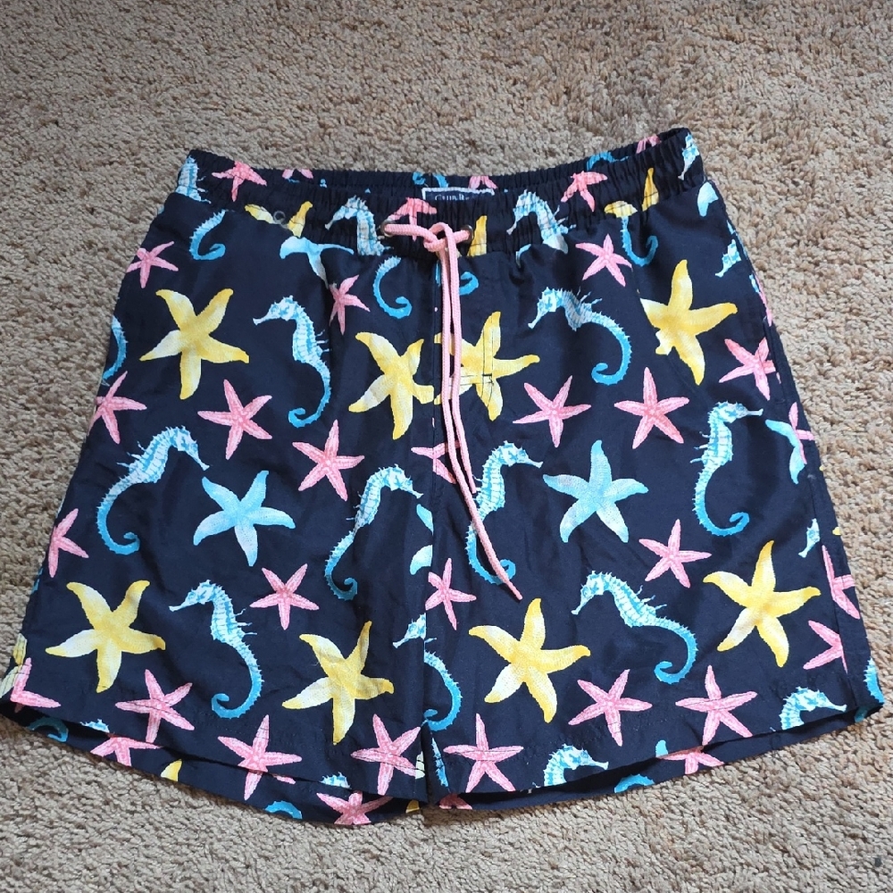 Club Room Navy Swim Shorts‎ with Starfish and Seahorseens Club Room Small